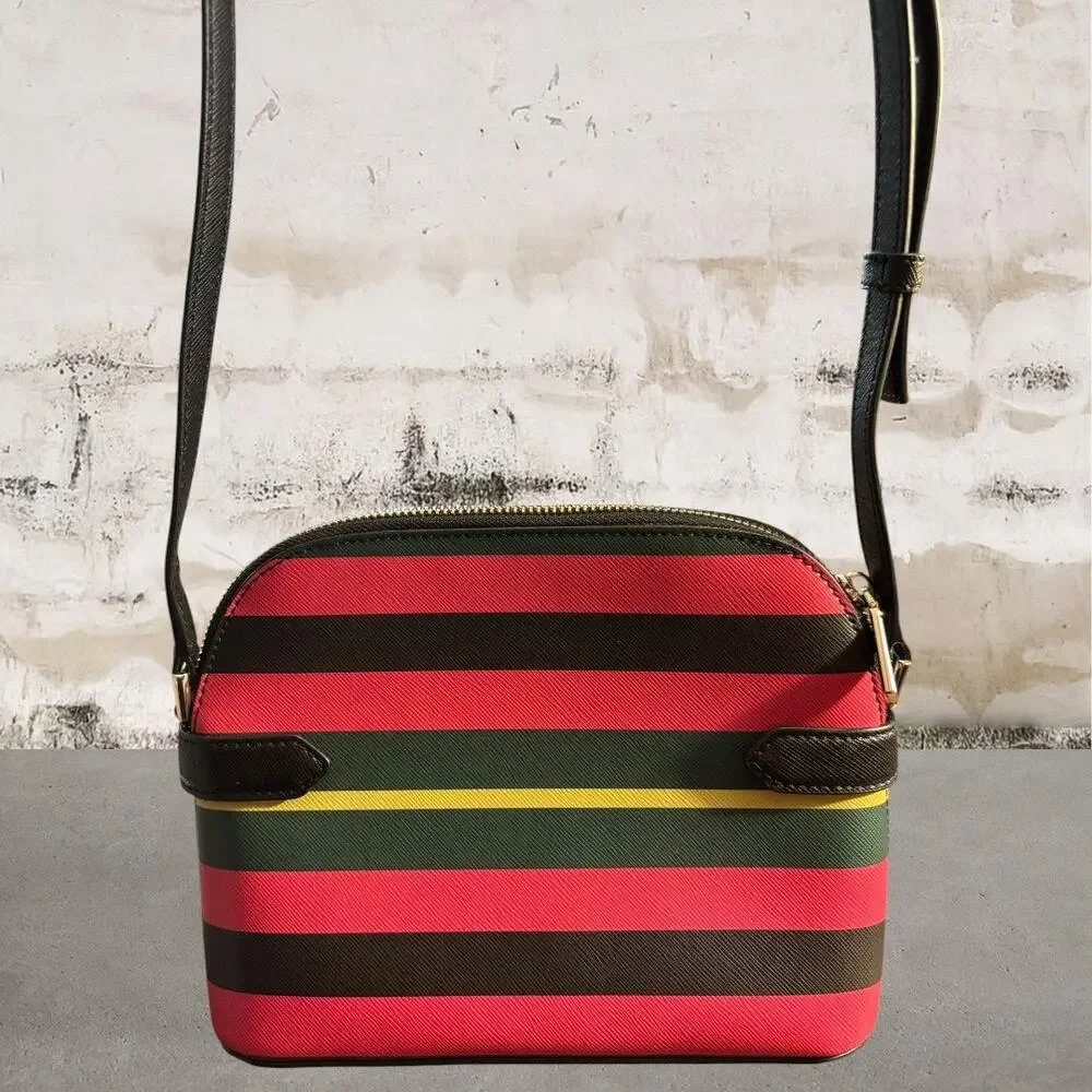 Kate Spade Staci Dome Crossbody Bag in Wrapping Paper Multi Striped